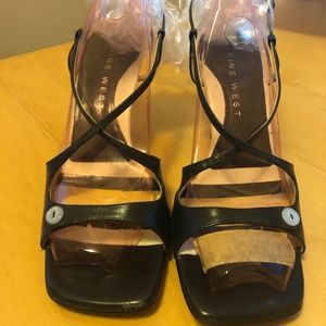 Nine West open toe slingback heel.